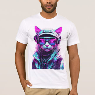 Mystical Cyberpunk Bad Cat T-Shirt