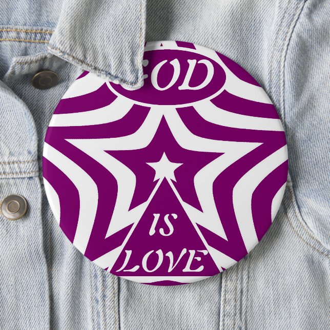 Mystical Deep Purple Star "God Is Love" - Jewel    Button (Beispiel)
