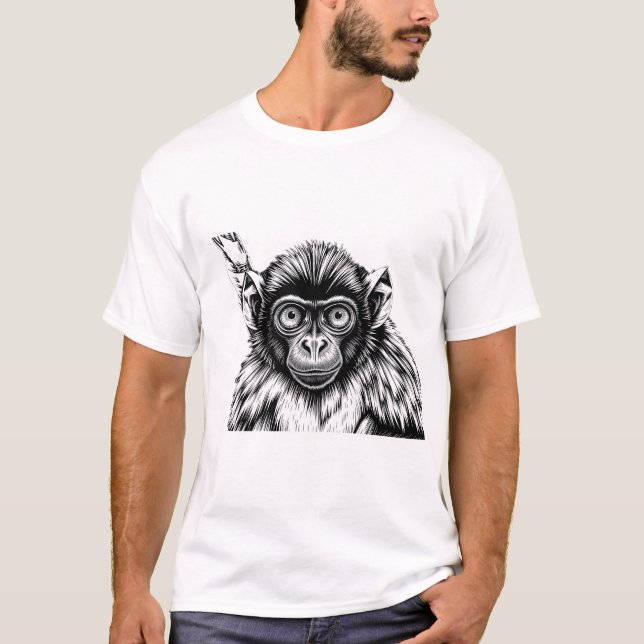 Mystical Douroucouli Night Sky T-Shirt (Vorderseite)