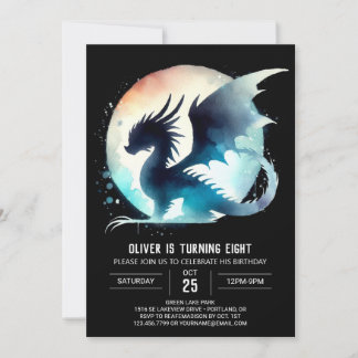 Mystical Dragon Birthday Digital Einladung
