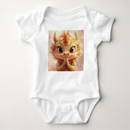 Mystical Dragon on Lotus - Baby Bodysuit Baby Strampler