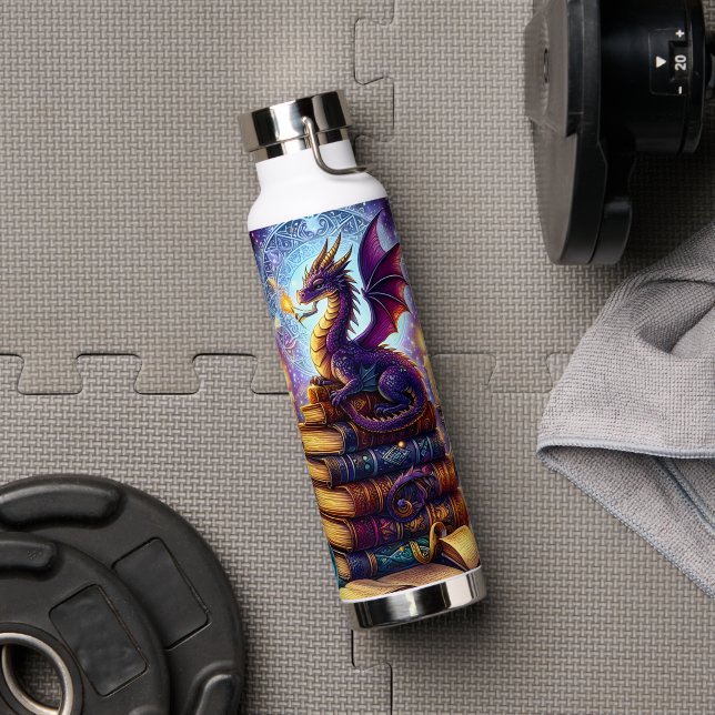 Mystical Dragon Wizard Books Trinkflasche (Fitnessstudio (gedreht))