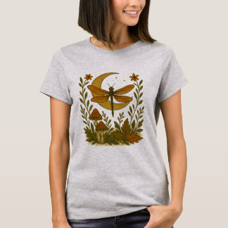 Mystical Dragonfly Moon Shirt - Celestial Woodland