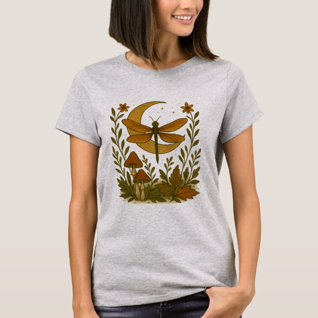 Mystical Dragonfly Moon Shirt - Celestial Woodland (Vorderseite)
