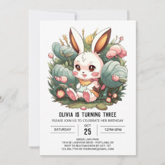 Mystical Dreamy Bunny Digital Geburtstag Einladung