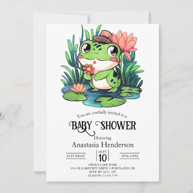Mystical Dreamy Frog Baby Shower Einladung (Vorderseite)