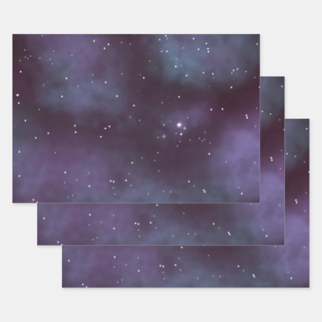 Mystical Dusty Violet Galaxy Geschenkpapier Set (Set)