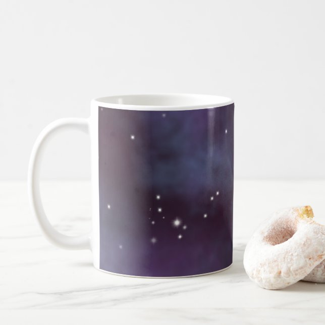 Mystical Dusty Violet Galaxy Kaffeetasse (Mit Donut)