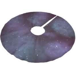 Mystical Dusty Violet Galaxy Polyester Weihnachtsbaumdecke