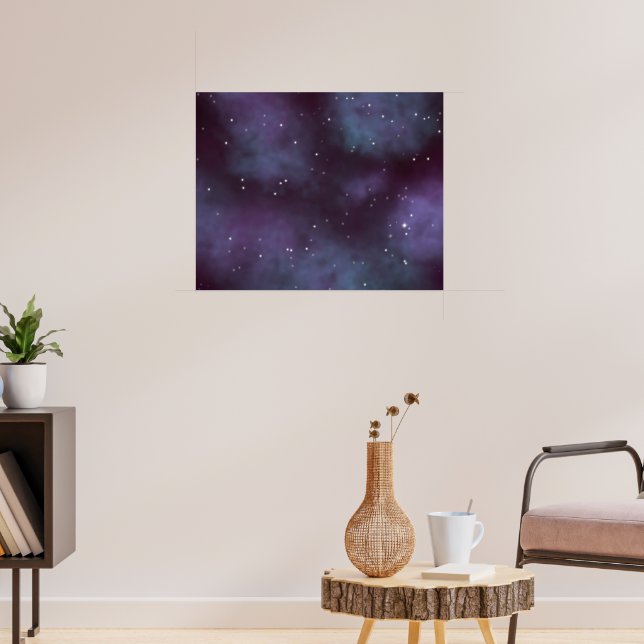 Mystical Dusty Violet Galaxy Poster (Wohnzimmer 3)