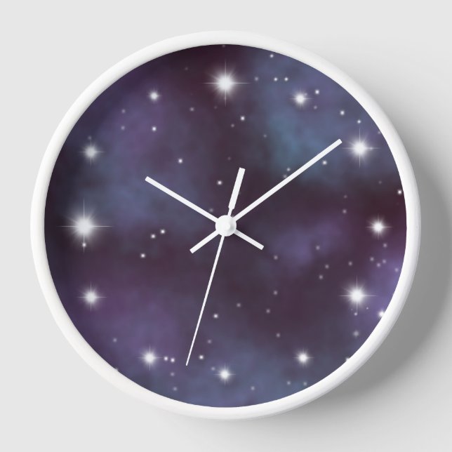 Mystical Dusty Violet Galaxy Uhr (Vorderseite)