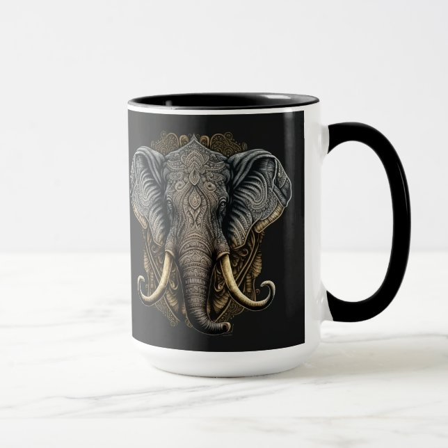 Mystical Elephant Watercolor-Tasse Tasse (Rechts)