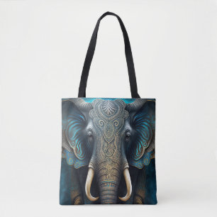 Mystical Elephant Watercolor Tote Bag