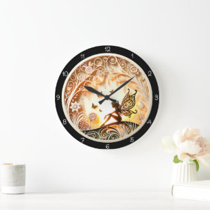 Mystical Fairy Woodland Timepiece Große Wanduhr