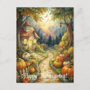 Mystical Fall Garden Happy Thanksgiving Feiertagspostkarte