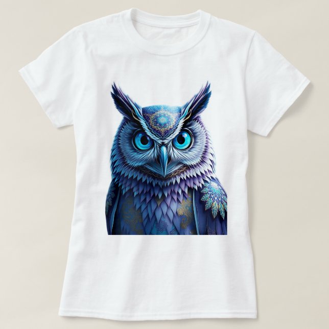 Mystical Fantasy Owl T-Shirt | Spiritual Mandala (Design vorne)
