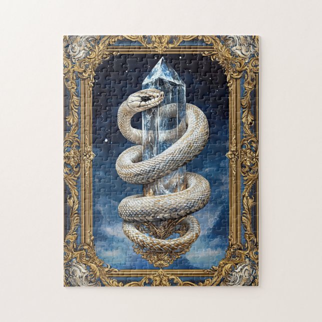 Mystical Fantasy Snake & Crystal Alchemy Vintage Puzzle (Vertikal)