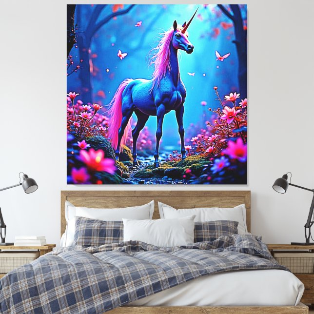 Mystical Fantasy Unicorn Art Leinwanddruck (Insitu (Schlafzimmer))