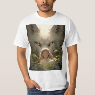 Mystical Fantasy Wolf Guardian Anime T-Shirt