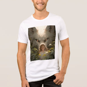 Mystical Fantasy Wolf Guardian Anime Tri-Blend Shirt