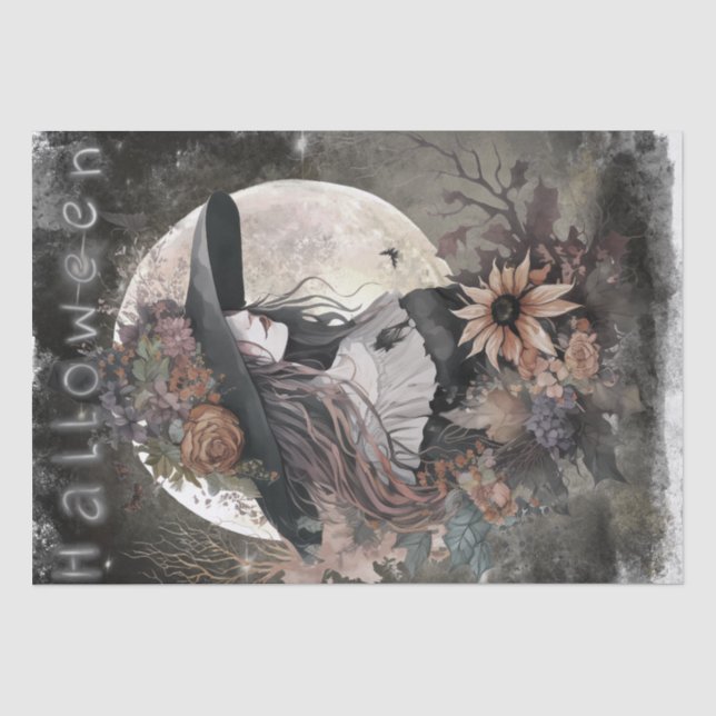 Mystical Floral Hexe Seidenpapier (Vorderseite)