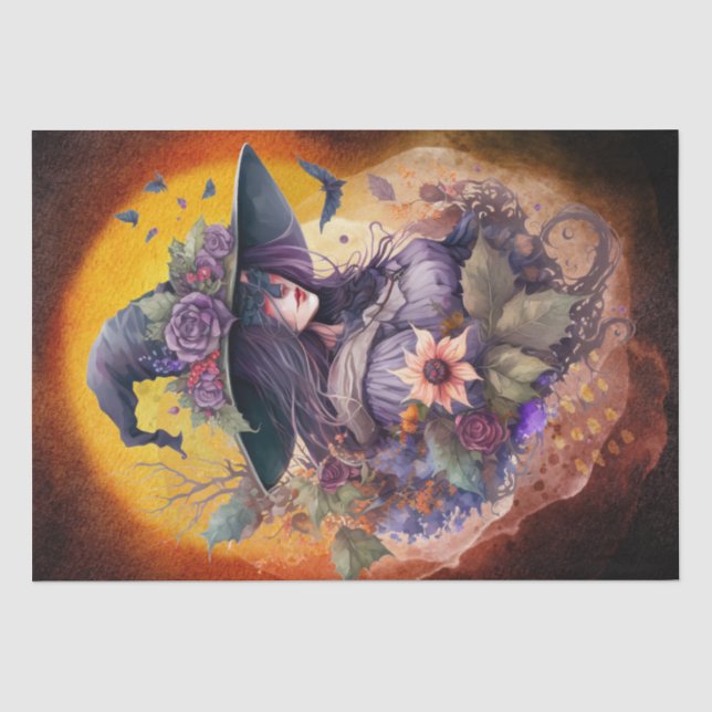 Mystical Floral Hexe Seidenpapier (Vorderseite)