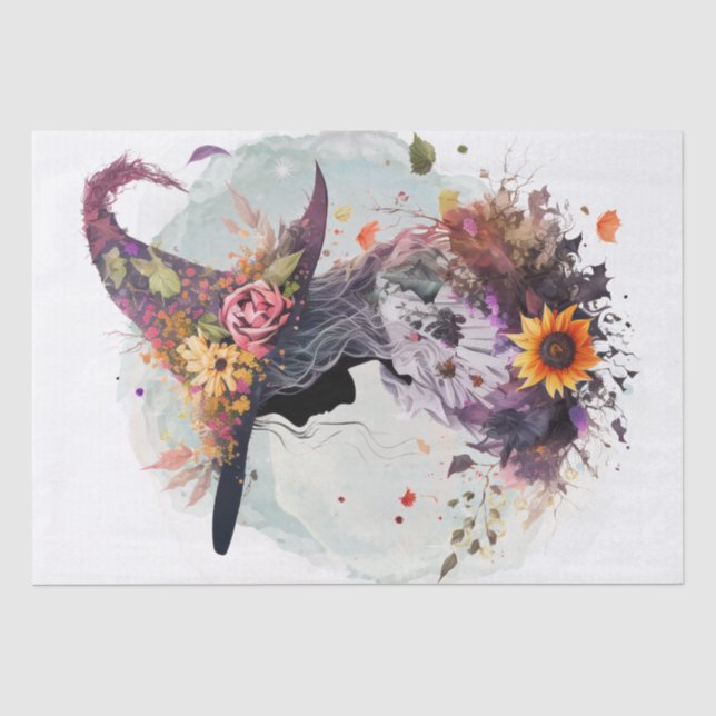 Mystical Floral Hexe Seidenpapier (Vorderseite)