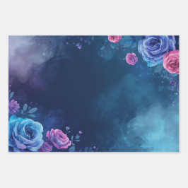 Mystical Floral Rose Flatwrap, Mystical Pattern Geschenkpapier Set