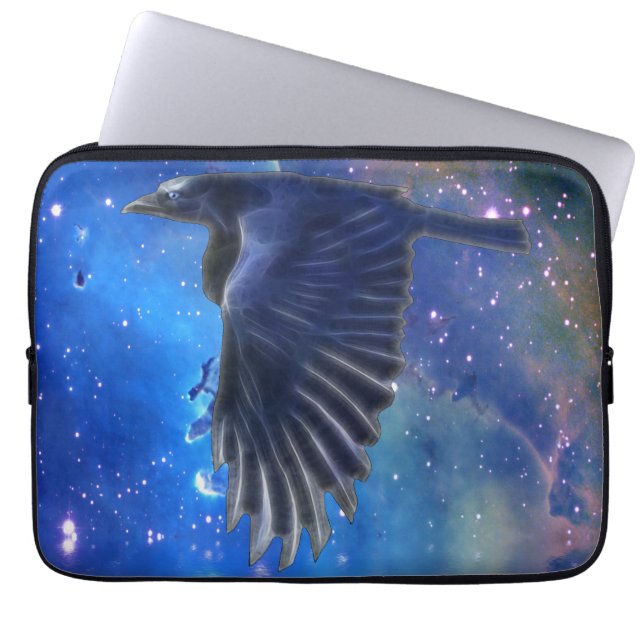 Mystical Flying RAven & Outdoor Space Laptop-Sieb Laptopschutzhülle (Vorderseite)