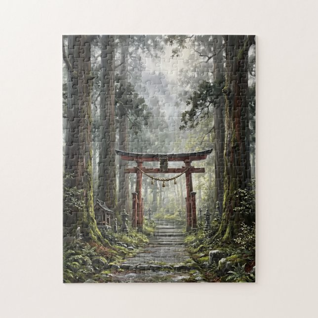 Mystical forest and torii gate that symbolizes it puzzle (Vertikal)