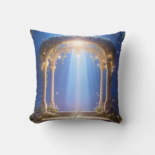 Mystical Forest Archway Throw Kissen (Vorderseite)