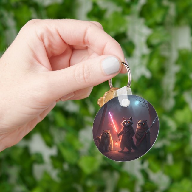 Mystical Forest Battle Animals Art Schlüsselanhänger (Hand)