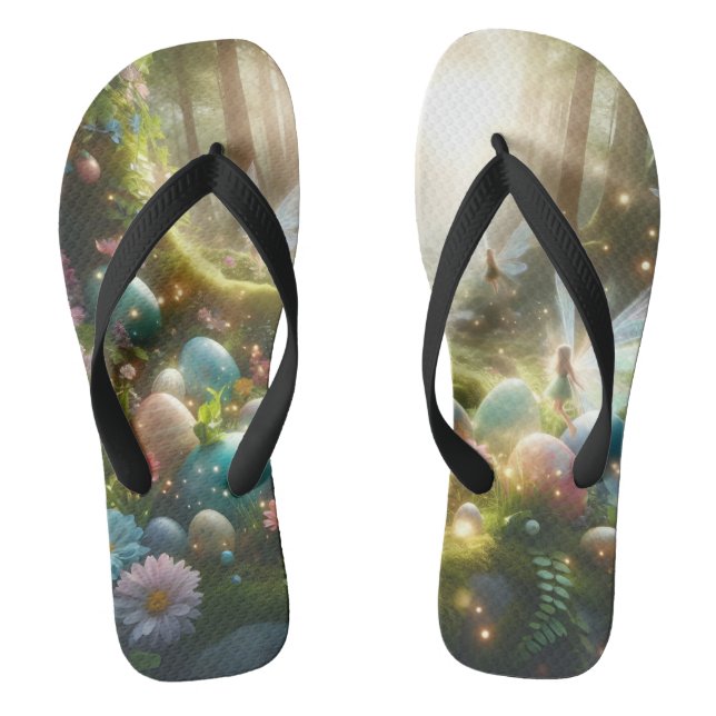 Mystical Forest Fairy Magical Spring Eggs Flip Flops (Fußbett)