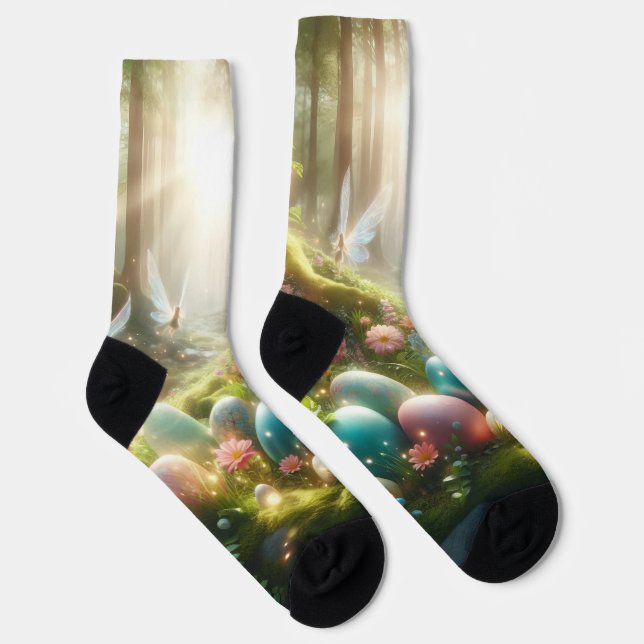 Mystical Forest Fairy Magical Spring Eggs Socken (Rechts)