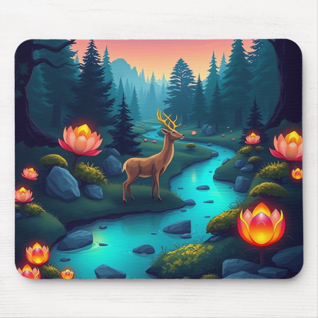 Mystical Forest Stream Mouse Pad Mousepad (Vorne)