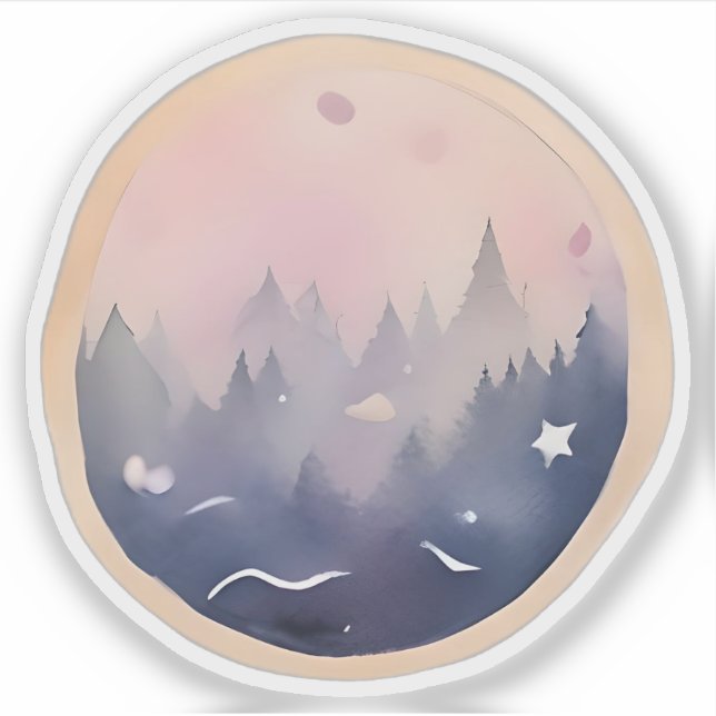 Mystical Forest Twilight Aufkleber (Vorderseite)