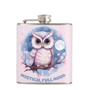 Mystical Full Moon - Pastellfarbener Lila Nachthim Flachmann