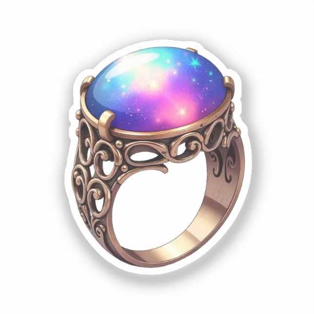 Mystical Galaxy Ring Aufkleber (Vorderseite)
