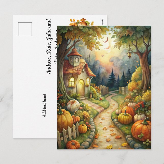 Mystical Garden Willkommensfall Feiertagspostkarte (Vorne/Hinten)