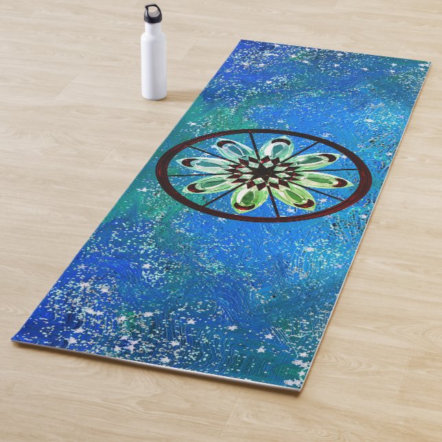 Mystical Gem Lotus Wheel Glittery Yogamatte (Beispiel)