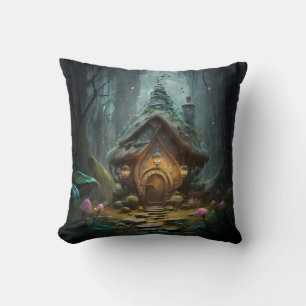 "Mystical Gnome Hütte: Whimsical Mushroom Haven Kissen