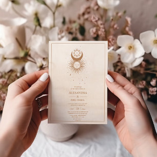 Mystical Gold Celestis Wedding Einladung