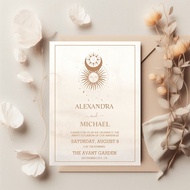 Mystical Gold Celestis Wedding Einladung (Von Creator hochgeladen)