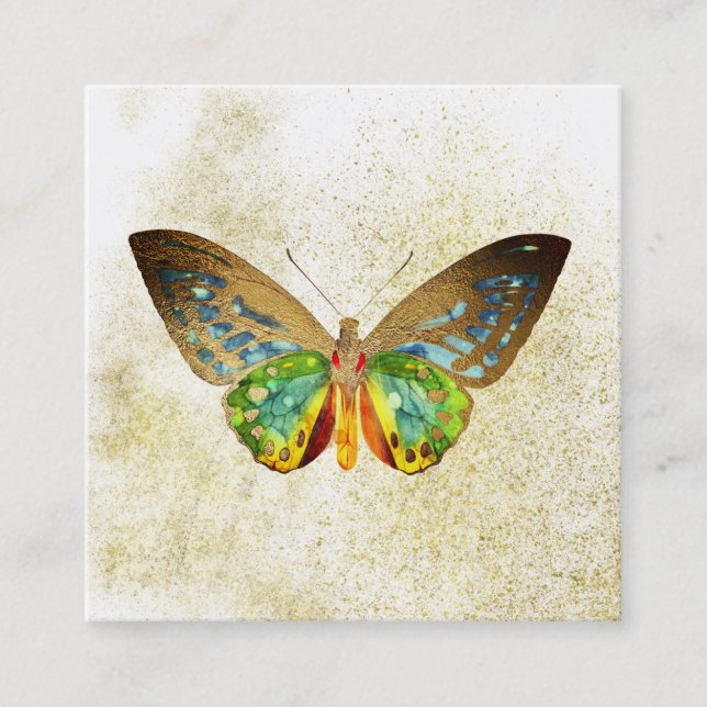 ** Mystical Gold Gilded Gold Gilded Butterfly Quadratische Visitenkarte (Vorderseite)