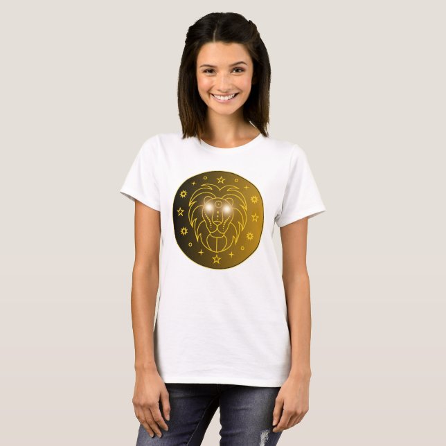 Mystical Golden Zodiac Leo T-Shirt (Vorne ganz)