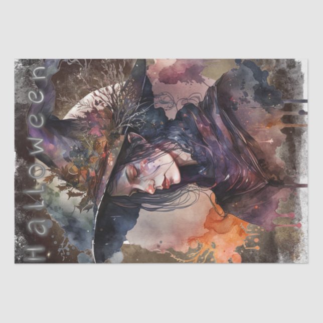Mystical Gothic Hexe Seidenpapier (Vorderseite)