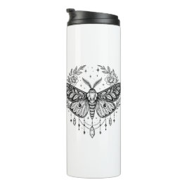 Mystical Gothic Moth Botanical Celestial Line Art Thermosbecher