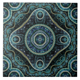 Mystical Grand Royal Julian Fraktal Mandala Art Fliese