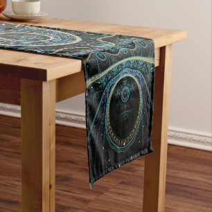 Mystical Grand Royal Julian Fraktal Mandala Art Kurzer Tischläufer