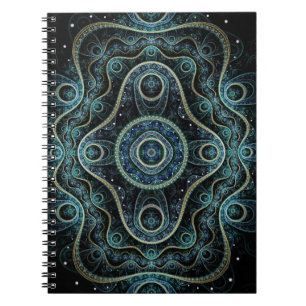 Mystical Grand Royal Julian Fraktal Mandala Art Notizblock